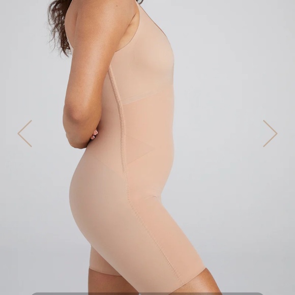 HONEYLOVE Womens Beige SuperPower Mid Thigh Bodysuit Size Small Slimming Shaping - Picture 2 of 10